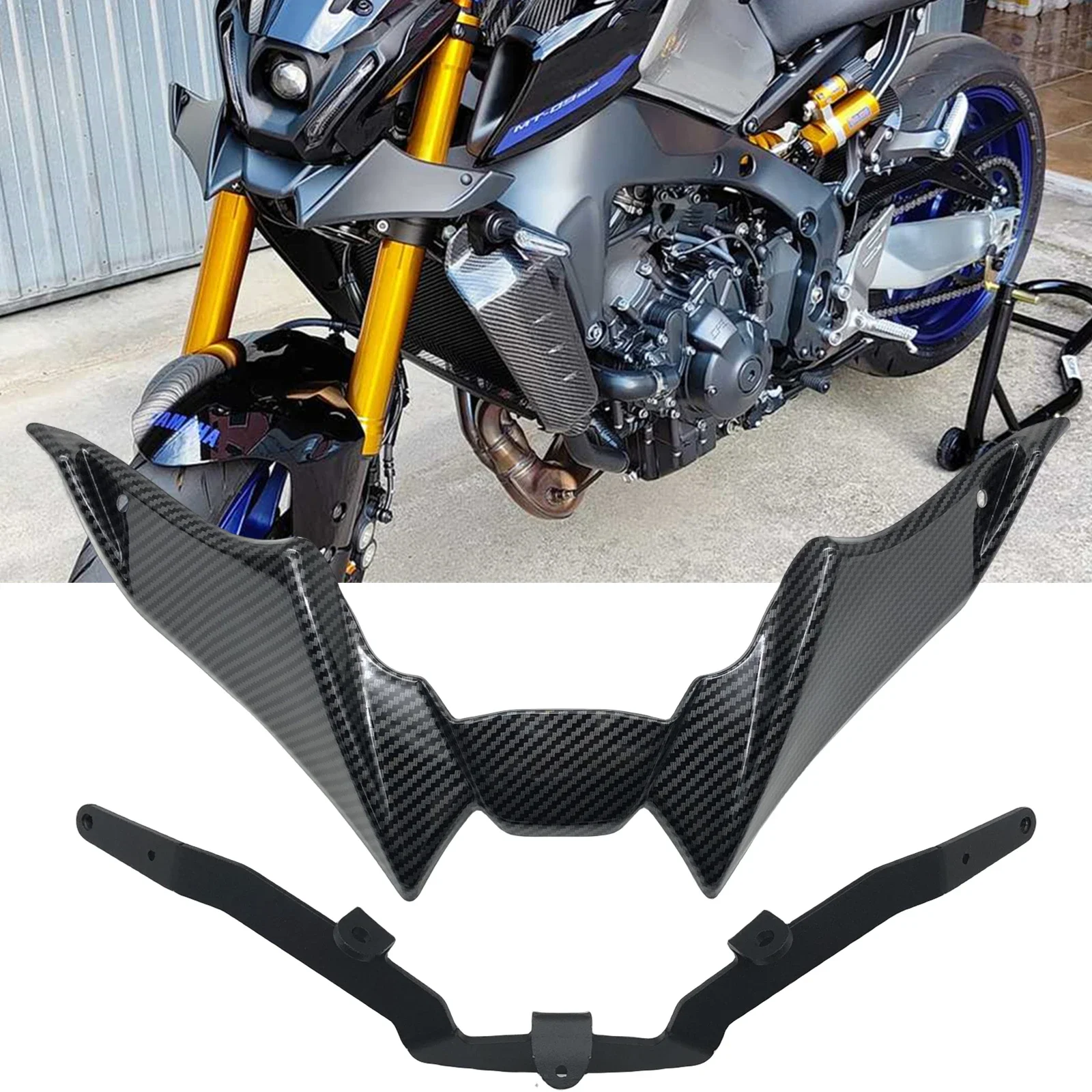 

Pop For YAMAHA MT-09 MT09 MT 09 SP V3 2021-2023 Motorcycle Front Fender Beak Lip Nose Cone Extension Spoiler Cover Cowl Deflecto