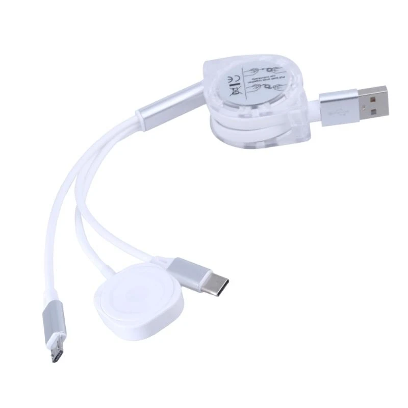 100cm Space Saving Retractable USB to Type C Cable Charging Telescopic Cord for Cellphone Tablets Watch W8KE