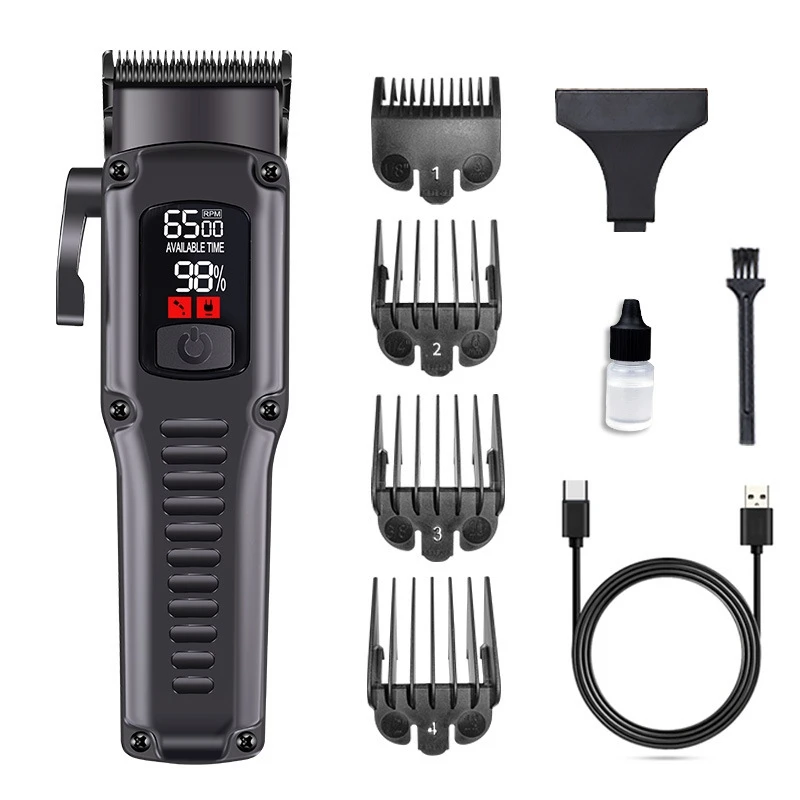 

Pet Grooming Clipper Rechargeable Cordless Trimmer With Wide Stainless Steel Blade 4 Speed Quiet High Speed Motor