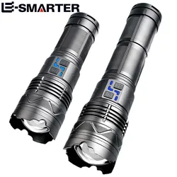 Linterna táctica superbrillante de 20000LM 100W GT60 linterna LED potente de largo alcance recargable por USB usando 4 181350 Baterías