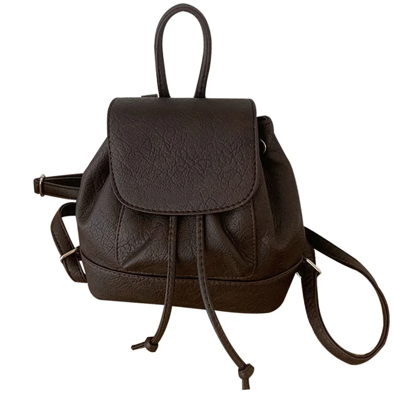 حقيبة ظهر صغيرة قابلة للطي للسيدات مع إغلاق برباط، وحقيبة ظهر كاجوال، وحقيبة ظهر للسفر وحقيبة مدرسية #4