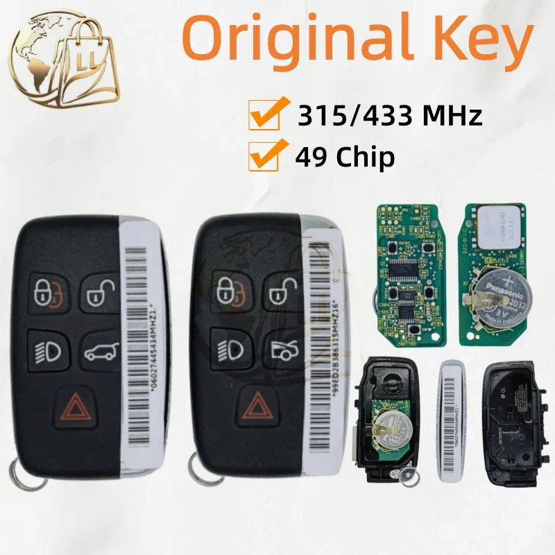 Original OEM Smart Remote Key Fob for Land Rover Range Rover Sport Evoque Vogue for Jaguar XJ Xe XF 2010-2020 315/434 MHz 49Chip