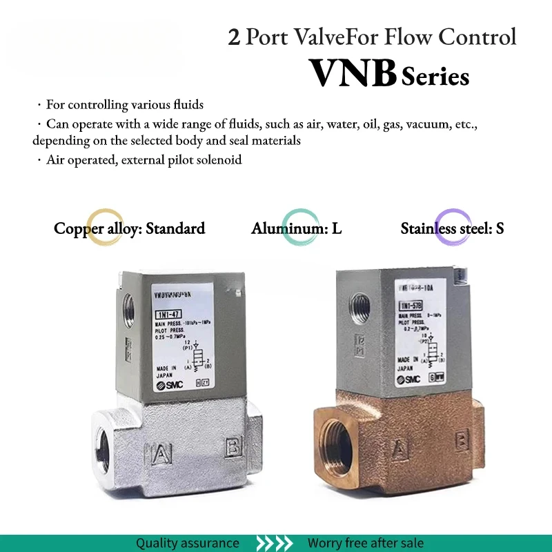 VNB104A VNB104B VNB104C VNB102A VNB102B VNB102C VNB103A B C AS BS CS-6A 8A 10A F6A F8A F10 2 Port ValveFor Flow Control VNB