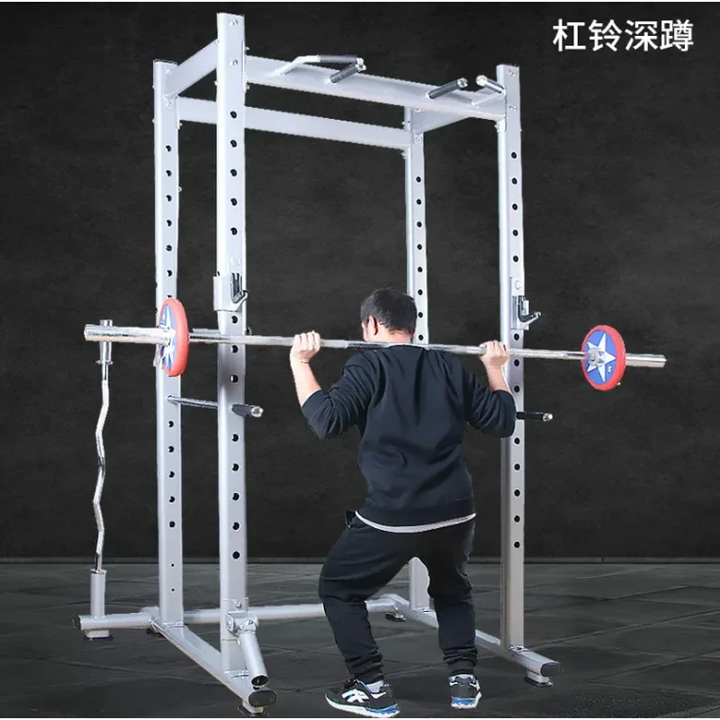 Commercial Multi-Functional Power Rack Squat Stand Bench Press Station Heavy Duty Fitness Equipment Comprehensive Strength