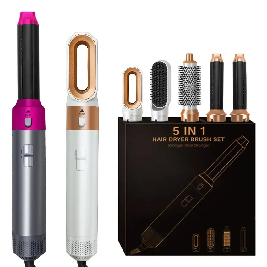 5 في 1 مجفف الشعر الساخن مجموعة أمشاط المهنية مكواة تجعيد مموج الشعر مستقيم تصفيف أداة Airwrap الشعر المكشكش المنزلية