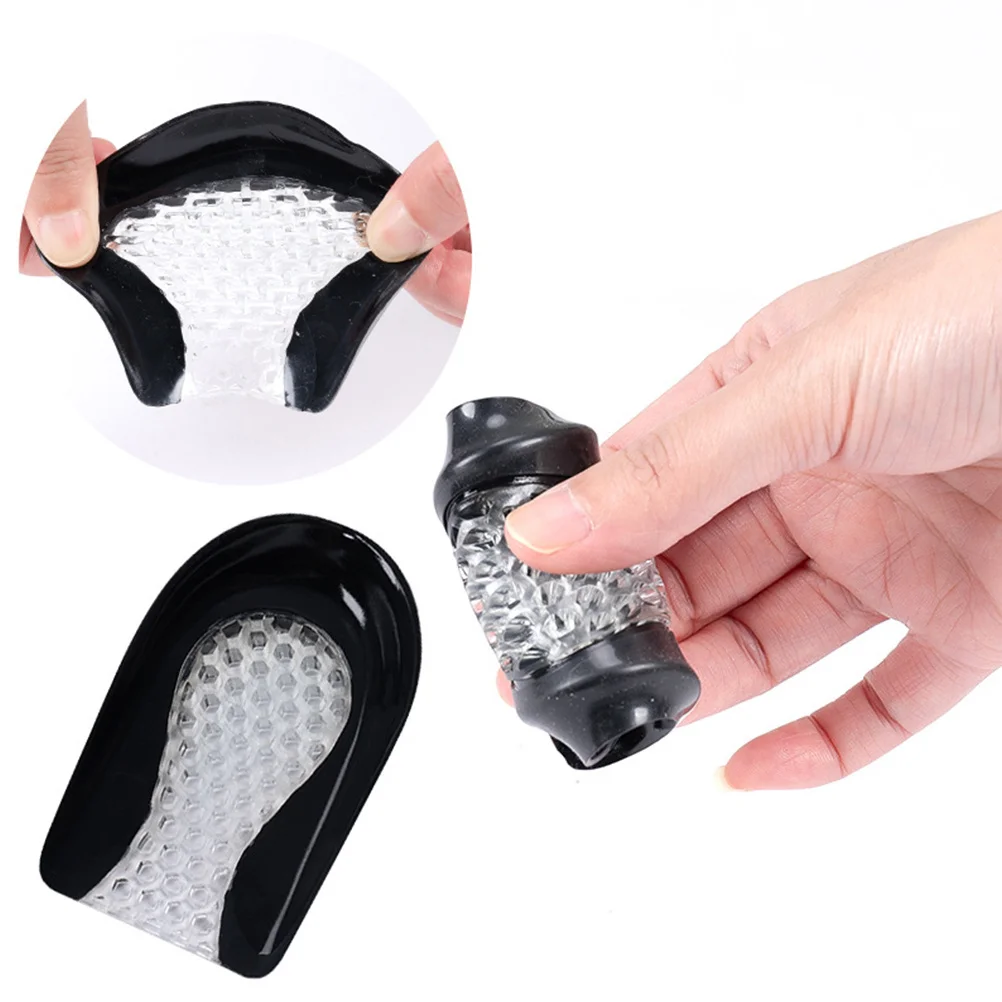 

2pcs Breathable Honeycomb Heel Pads Half Insole For Sports Shoes Black Heel Pain Relief Pad Cushion Fit For High