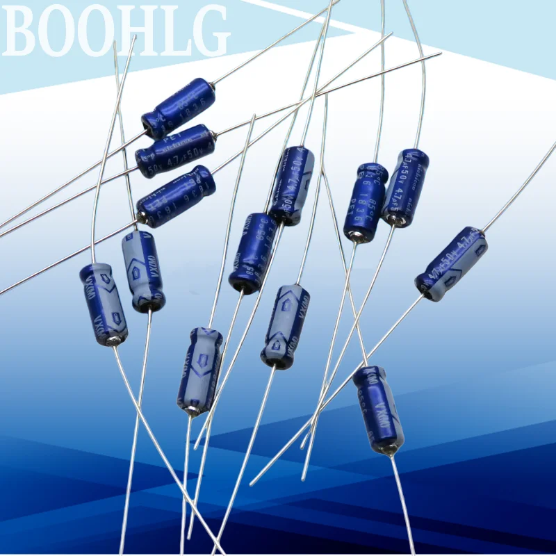 10PCS Imported Horizontal Axial Polarized Filter Electrolytic Capacitor 50V 4.7uF 5X13mm