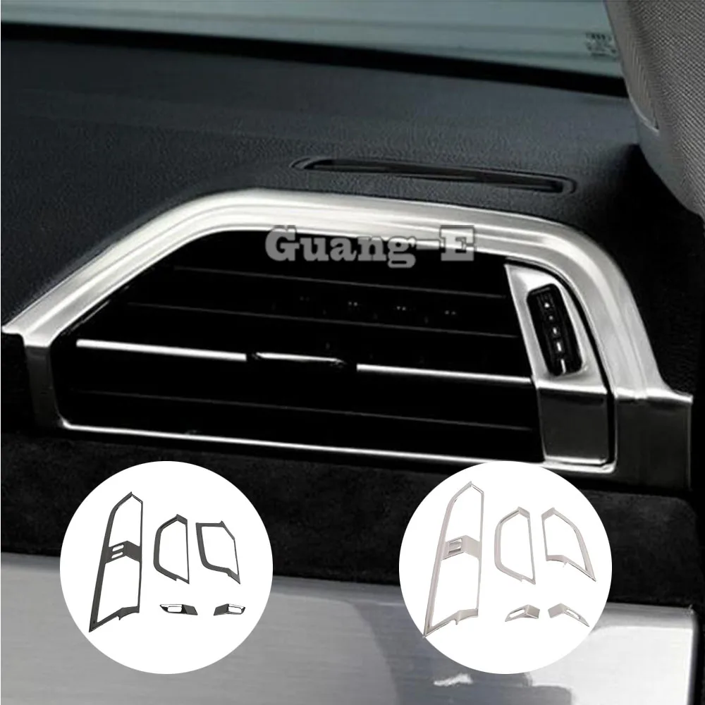 

Car Instrument Glove Trim Stainless Steel Panel Upside Air Conditioning Outlet Vent 5PCs For Audi Q3 F3 2018 2019 2020 2021 2022