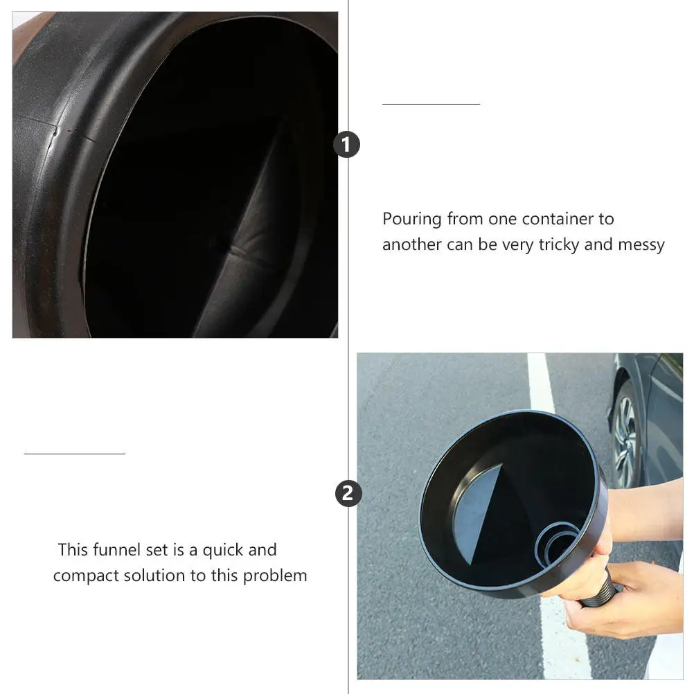 

4pcs Wide Mouth Plastic Automotive Funnel Long Flexible Spout Extension For Oil Funnel For Oil Refueling Repair Tool