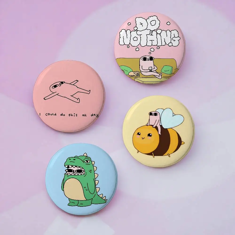 Cartoon K-Ketnipzs Brooches Stylish Ornament Pins Exquisite Round Badge Bag Accessories Jewelry Gifts