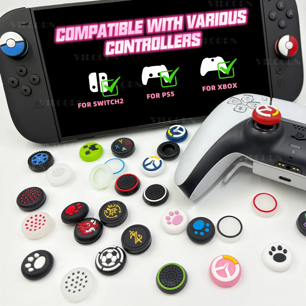 16PCS Luminous Silicone Thumb Stick For Switch2 JoyCon2 Joystick Cover For XBOX/PS5/PS4 Controller Cap Thumb stick Accessorories