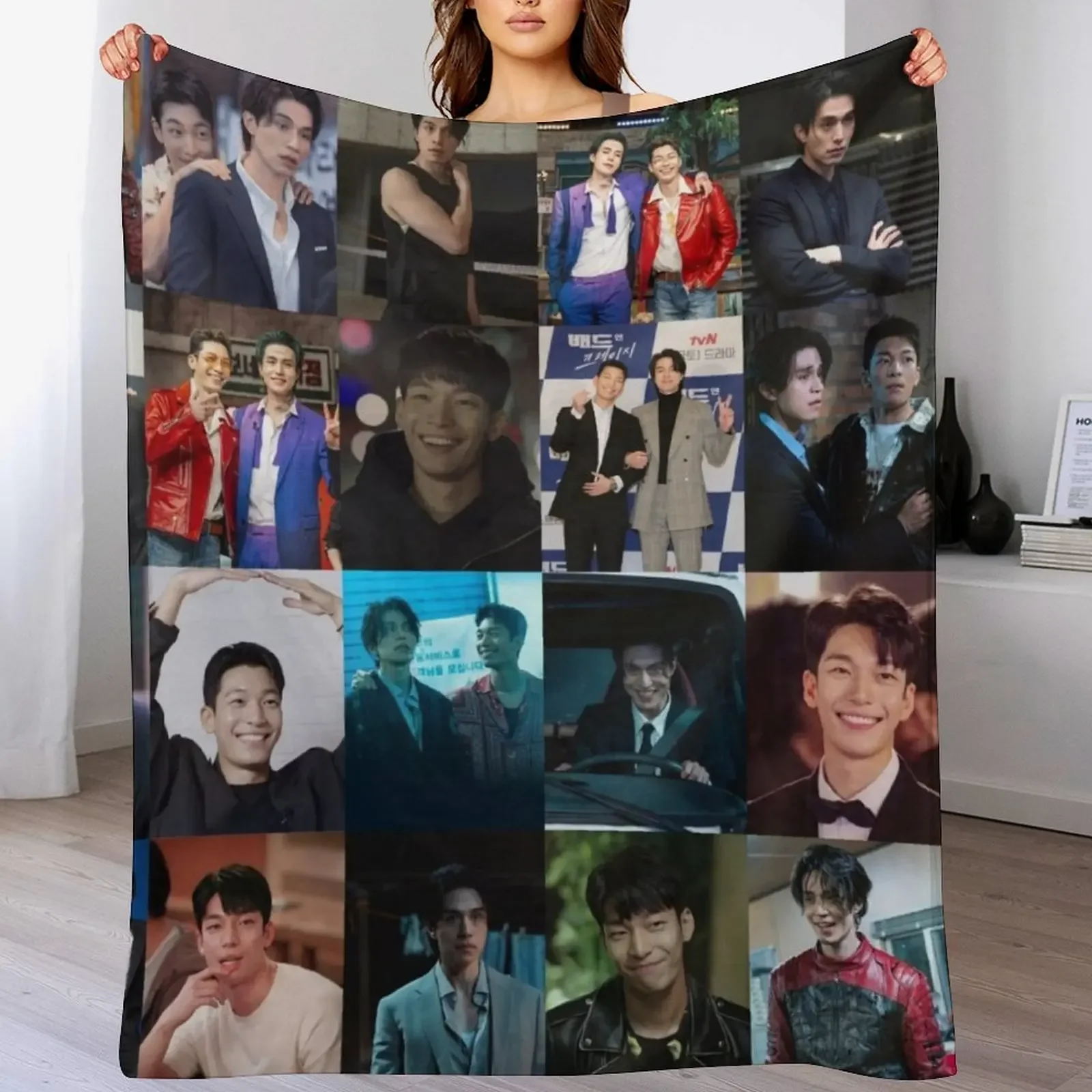 

Lee Dong Wook and Wi Ha Joon Throw Blanket Soft Warm Blanket Gift for Men Women Adults