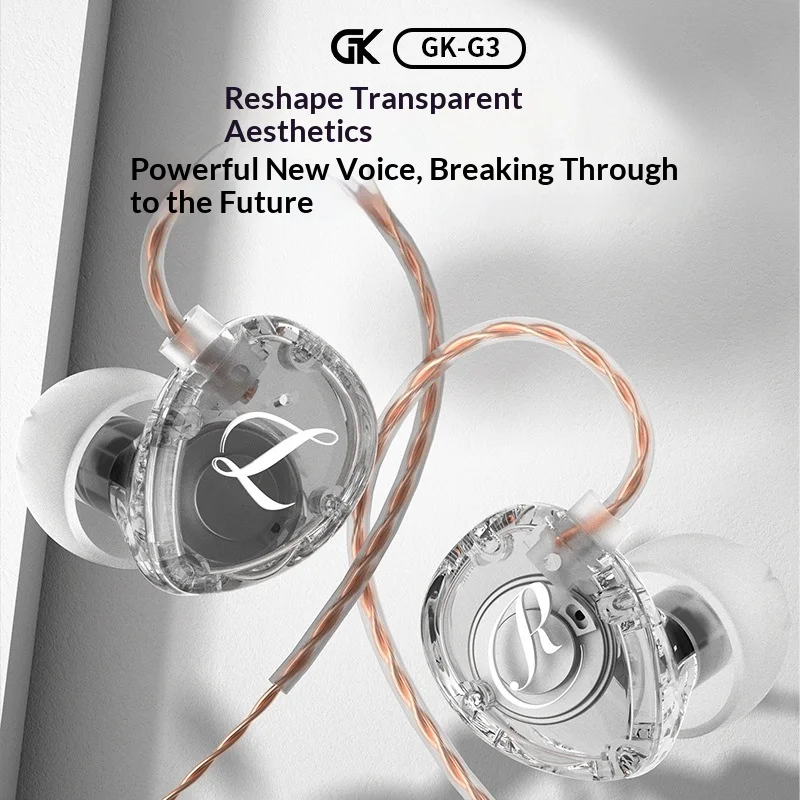 

Проводные наушники Gk-G3 Hi-Fi с 10-мм динамическим драйвером, эргономичным дизайном и прозрачным корпусом для аудиофилов