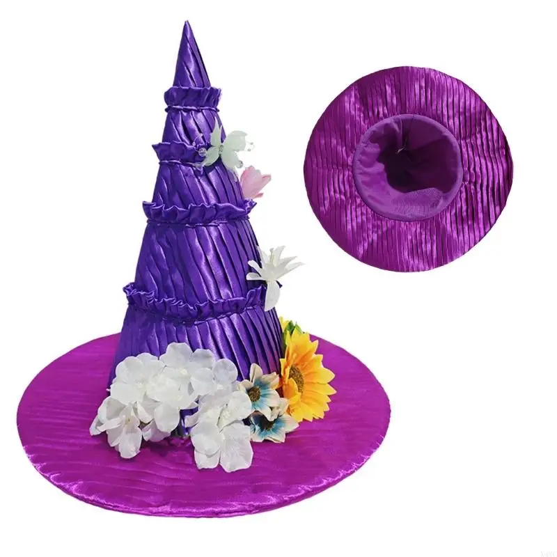 x4yc زهرة الزهرة القبعة القبعة القبعة قبعة الحدود الكبيرة الحدود قبعة الأزياء التنفس للتنكر والحدث تحت عنوان