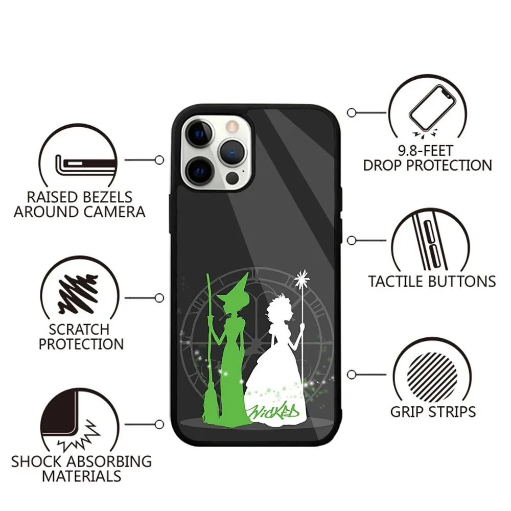 W-Wicked Musical Broadway Drama Phone Case For iPhone 15,14,13,12,11,Plus,Pro,Max Mini Magsafe Magnetic Wireless Charging