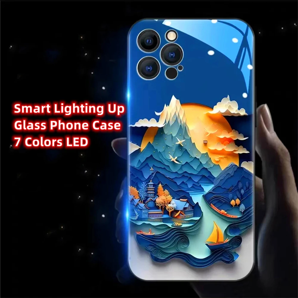 

So Pretty Winter Village Voice Controlled Case For OPPO Reno 3 4 5 6 7 8 9 10 11 Pro Plus Find X5 X6 Pro Calling Light Up Cover