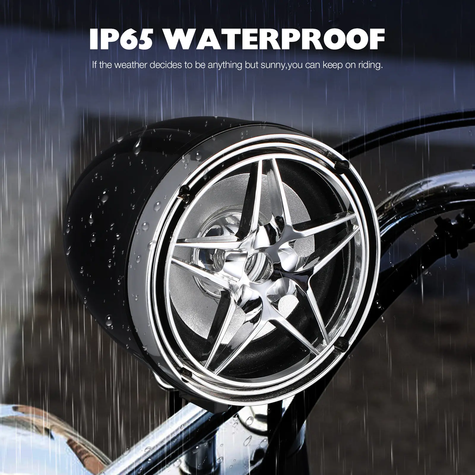 

1Set Motorcycle Stereo System Wireless Waterproof Speaker with Mp3 Radio and Hands-Free Calling for