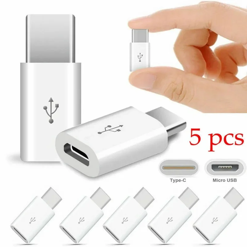 1/2/3/4/5/6Pcs Data Male Female Charging Cable Type-C Connector Converter Android Micro USB Adapter