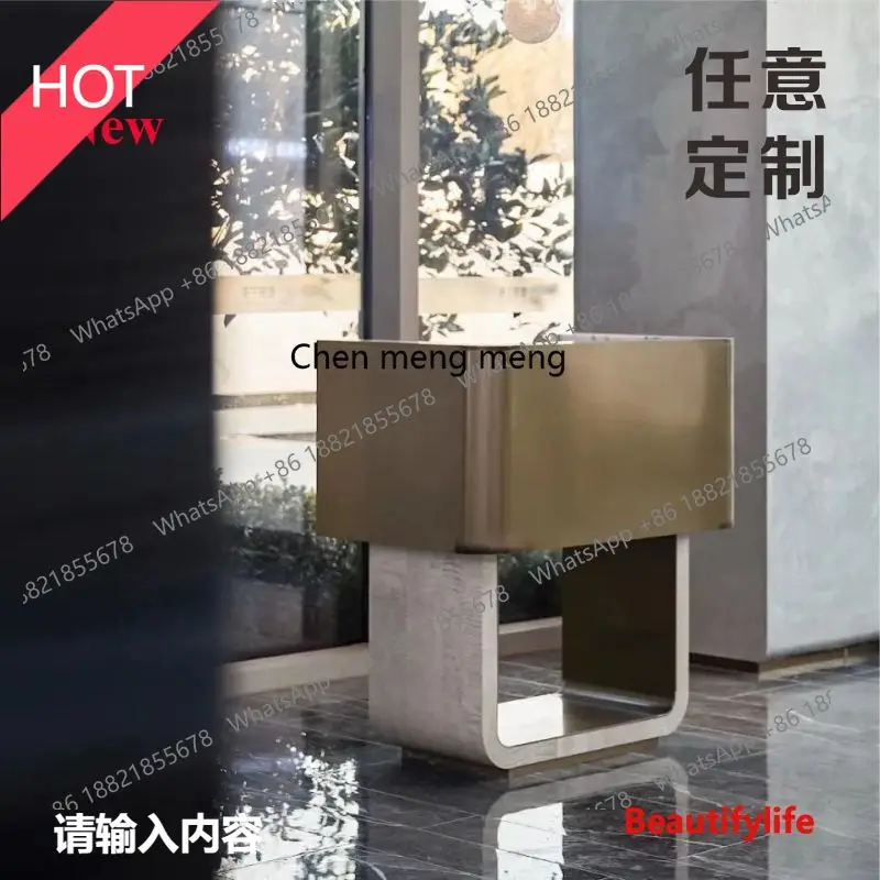 02A Shop stainless steel checkout page Small information desk Reception desk Simple front desk Welcome