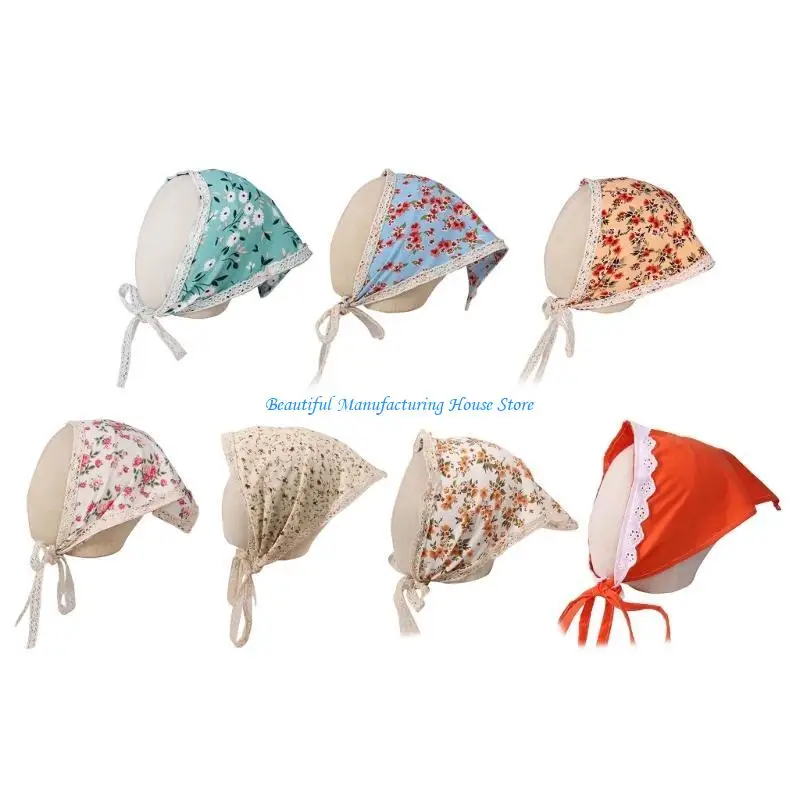 E56A Head Kerchief Kids Floral Bandana Headband Floral Hair Bandanas For Girl