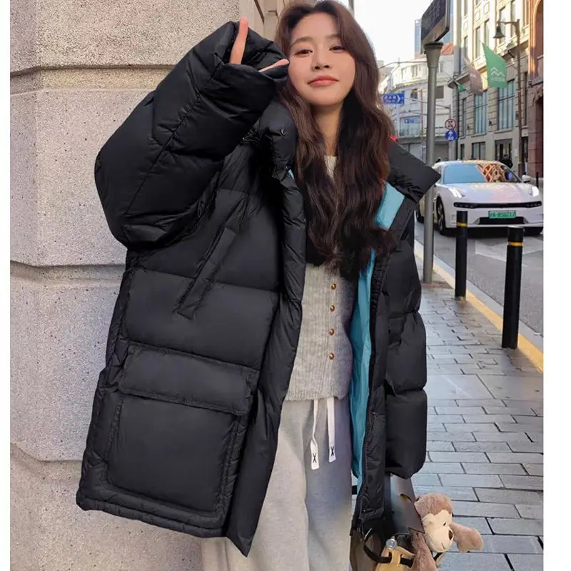 

Winter White Duck Down New Women's Down Jacket Commuting Hooded Oversized Casual Jacket