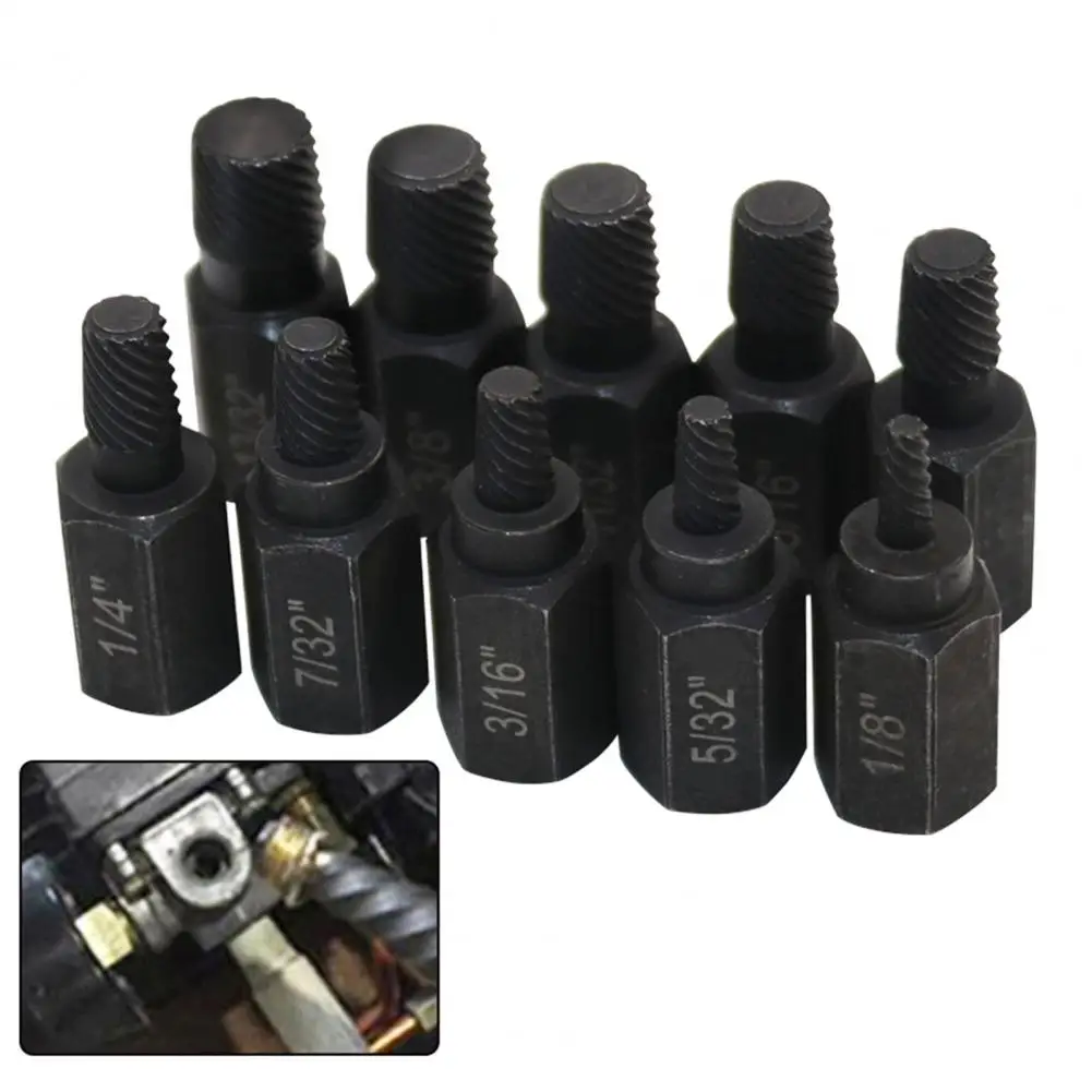 

Набор экстракторов для болтов Набор из 10 предметов для легкого снятия поврежденных винтов Болты высокой твердости для легкого удаления