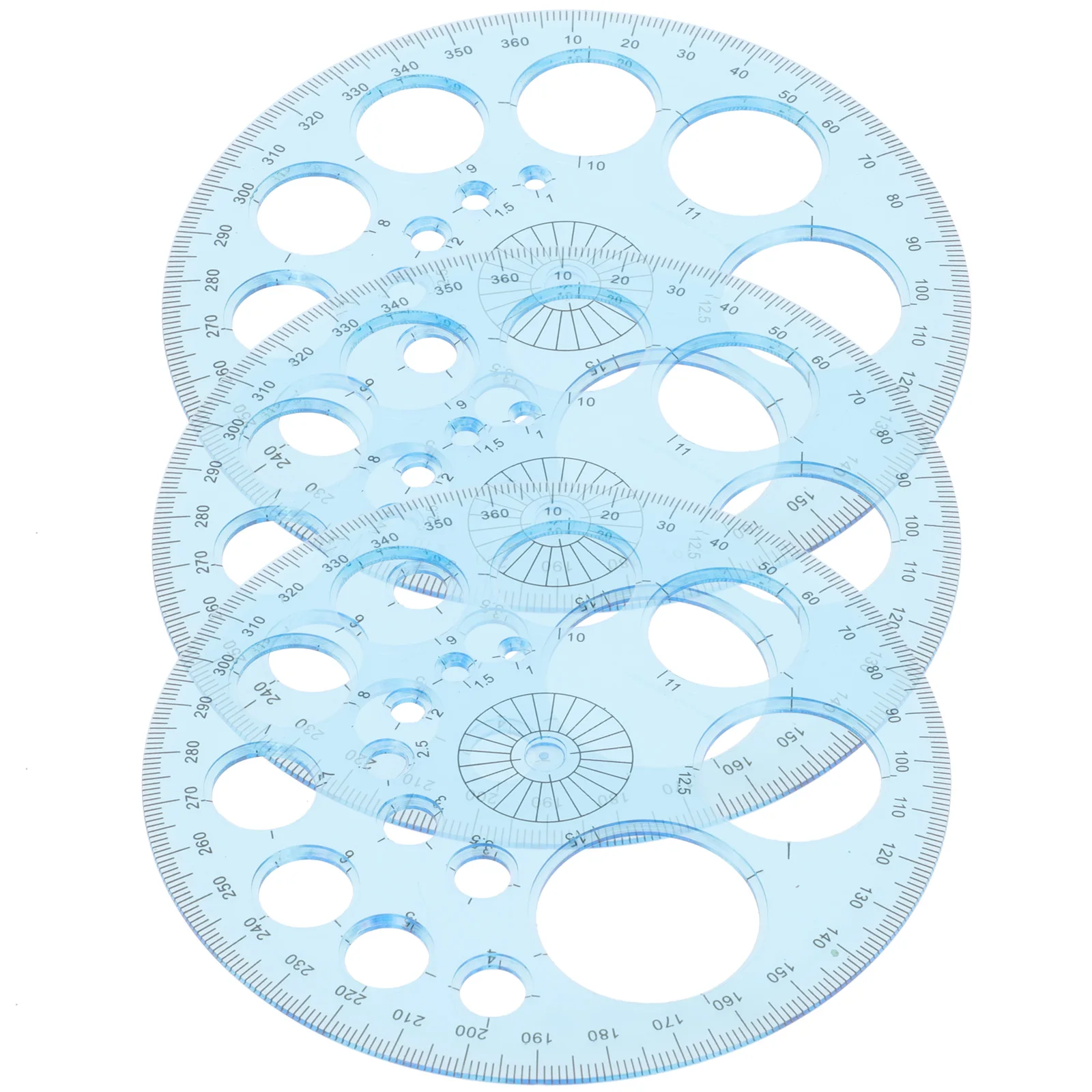 

3 Pcs Circle Protractor Geometry Tool Plastic Measuring Ruler 360 Degree Drafting Students Math Aid Lightweight Portable Safe