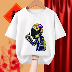 Motorcycle Boy Print Kids T-shirt Children's Clothes 2024 Summer Cartoon Cute Baby Girls Clothing Boys Short Sleeve T Shirt