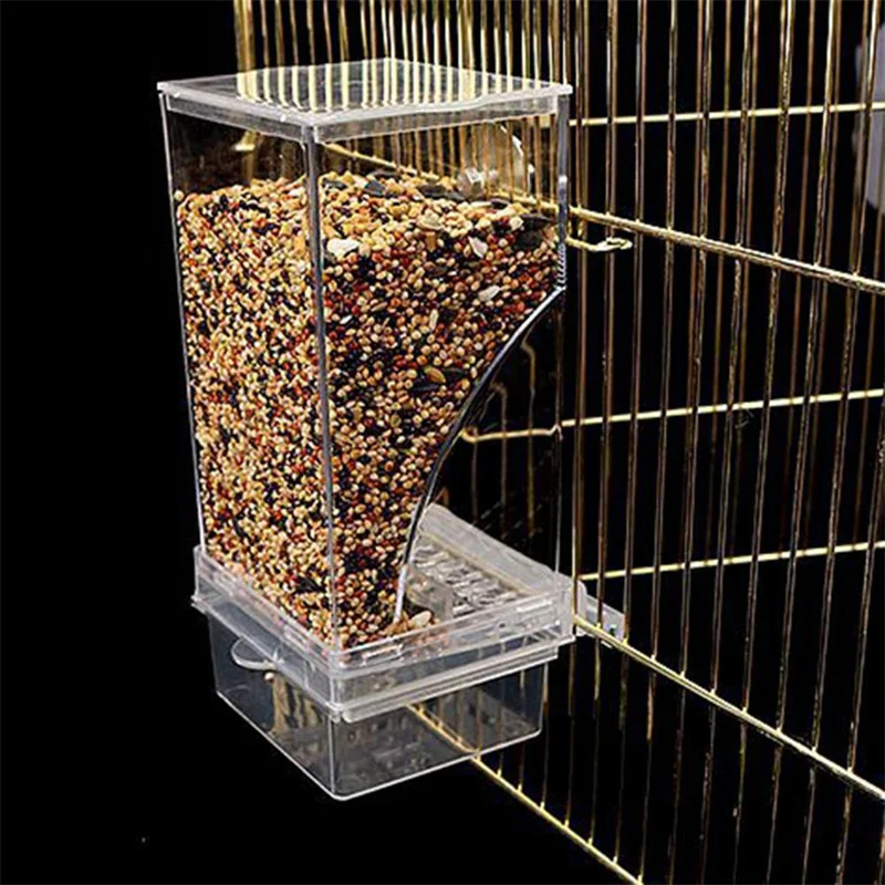 Picture 6: No Mess Bird Feeders Automatic Parrot Feeder Drinker Plastic Seed Food Container Cage Accessories For Small And Medium Parakeets