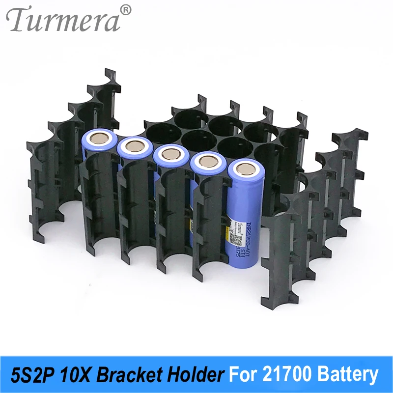 

Turmera 10Pieces 10X 5S2P 21700 Holder 21700 Battery Bracket Spacer Assemble for 36V 48V Electric Bike or Escooter Batteries Use