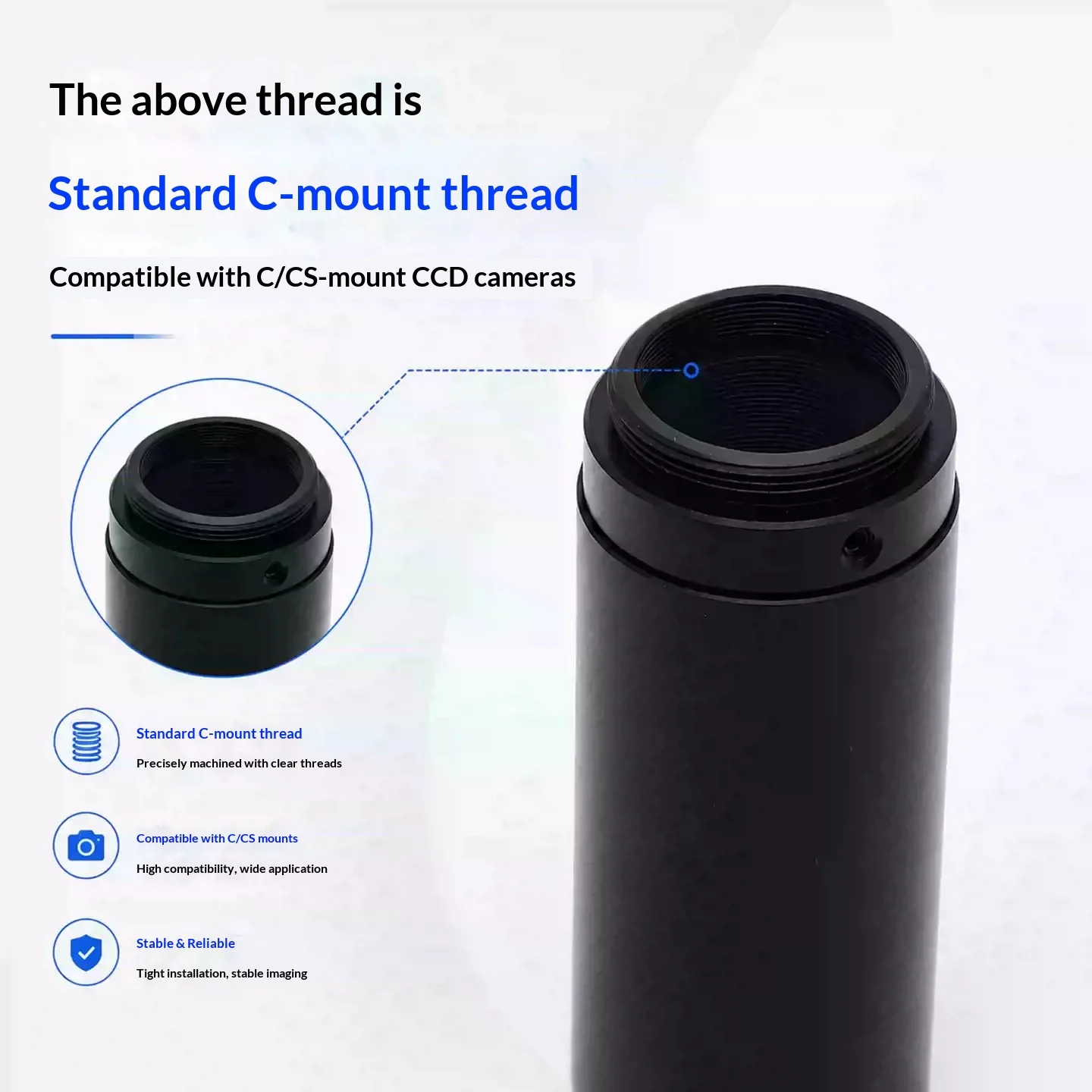 Infinity Optical System Tube Lens 1X Fixed Magnification F180mm F200mm Optional RMS M26 Thread Interface Objective Lens Adapter