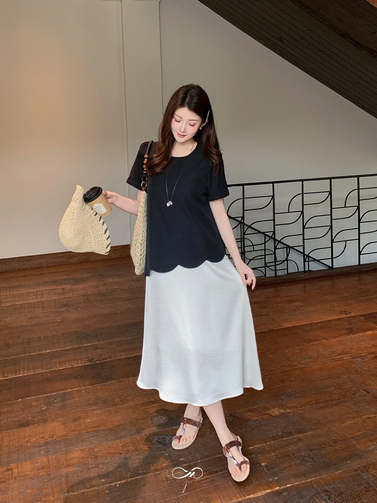 

Mashixi plus Size Women's T-Shirt Dress Color Block Loose Belly Covering Slimming Summer Dress Casual Style Polyester Fiber