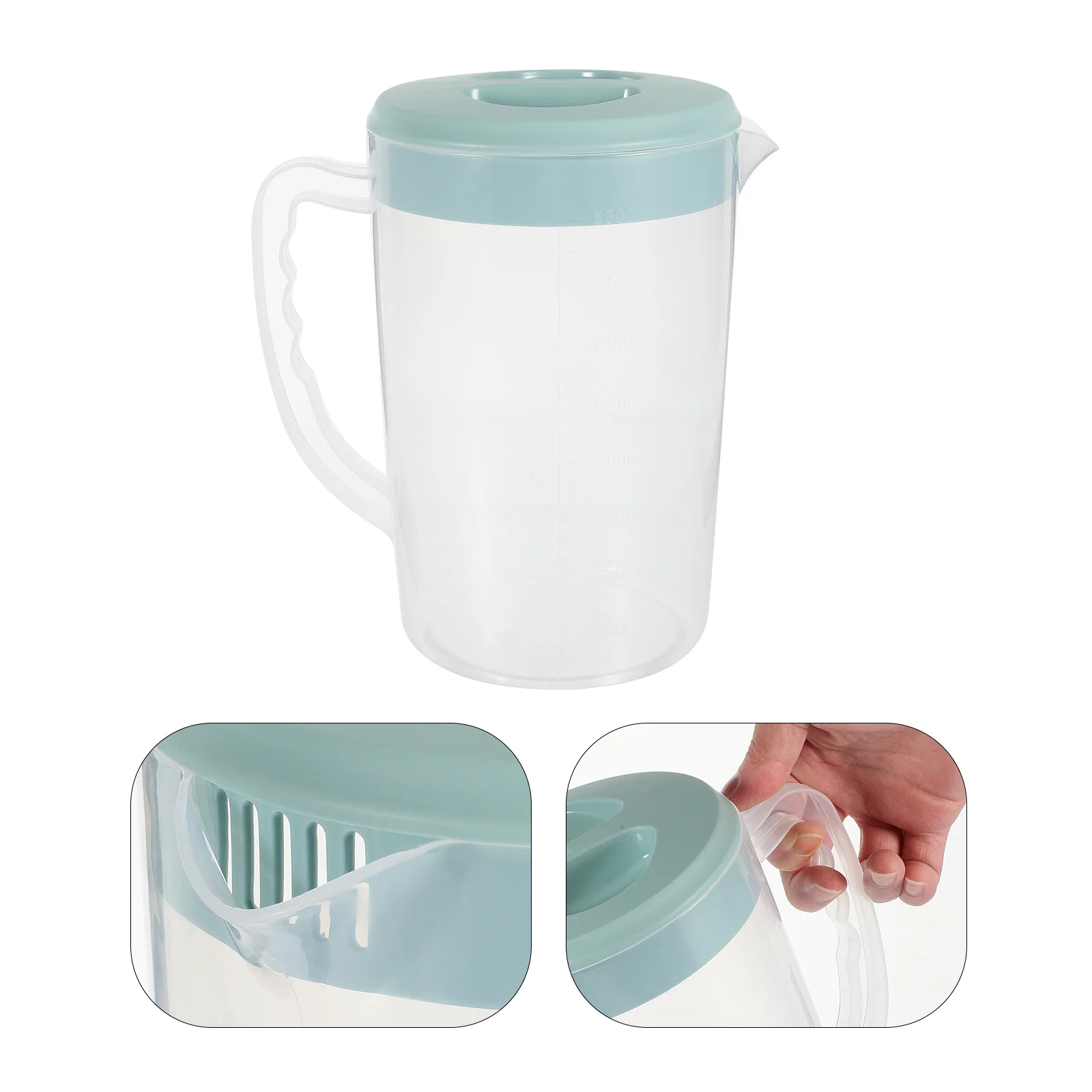 

2000Ml Cold Water Jug Food-Grade Plastic Beverage Pitcher Heat Resistant For Juice Ice Tea Beer Milk Party Picnic Pool Blue