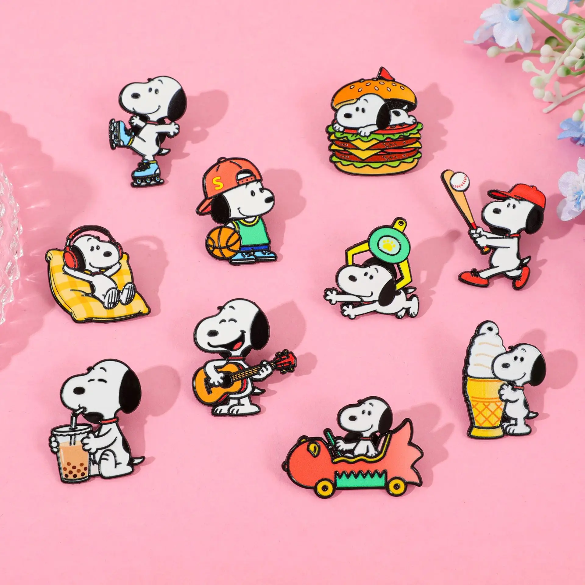 Cute Cartoon Dog Enamel Pin Lovely Animal Brooch Lapel Badges for Backpack Clothing Decor Hobby Collection Gift