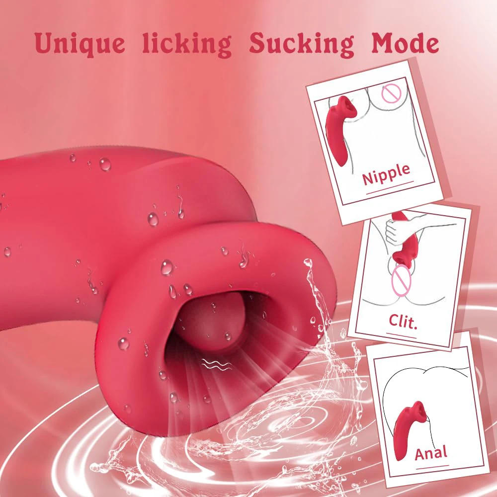 LICKLIP Tongue G Spot Vibrator Adult Massager Sucking Vibrator Clitoral Nipple Anal Stimulator Sex Toys Vibrator for Woman 18+