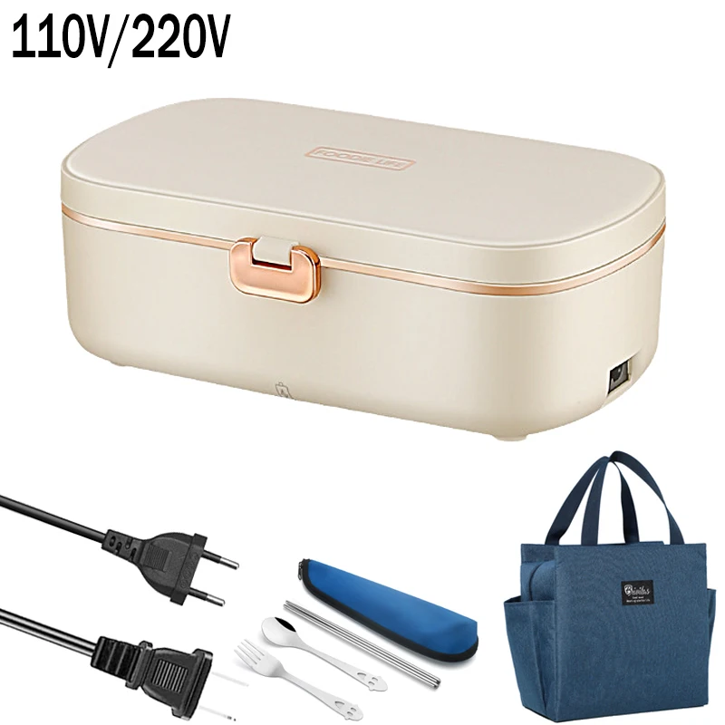 

Fast Heating Stainless Steel Electric Heated Lunch Box Portable 110V 220V Home School Food Warmer Container 36W Meal Heater Set