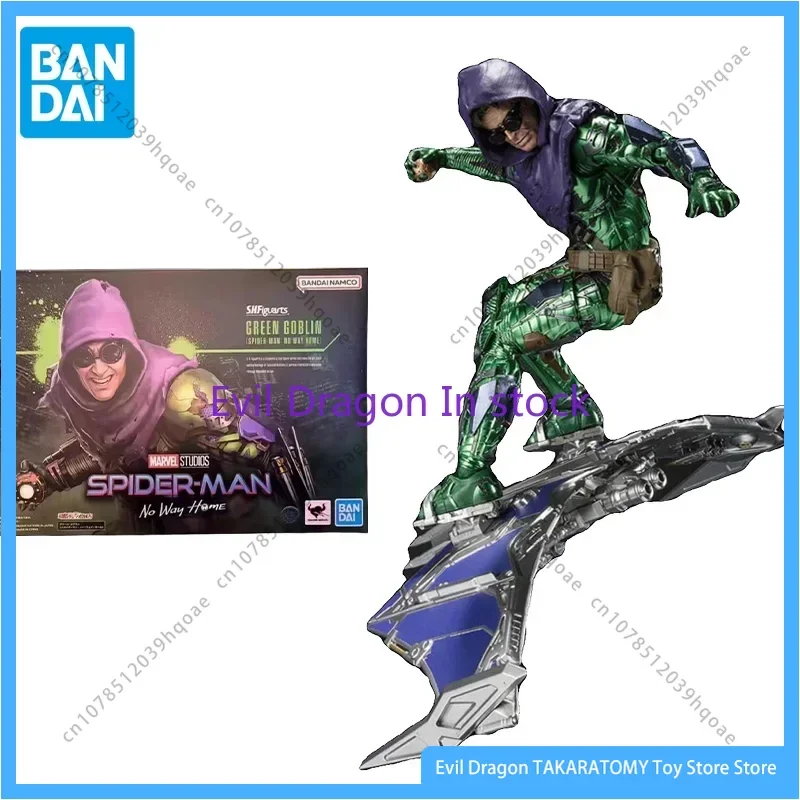 Bandai Original Spider-Man: Homeless Anime Figure SHF Green Goblin Action Figure Toy Kids Gift Collectible Model Doll