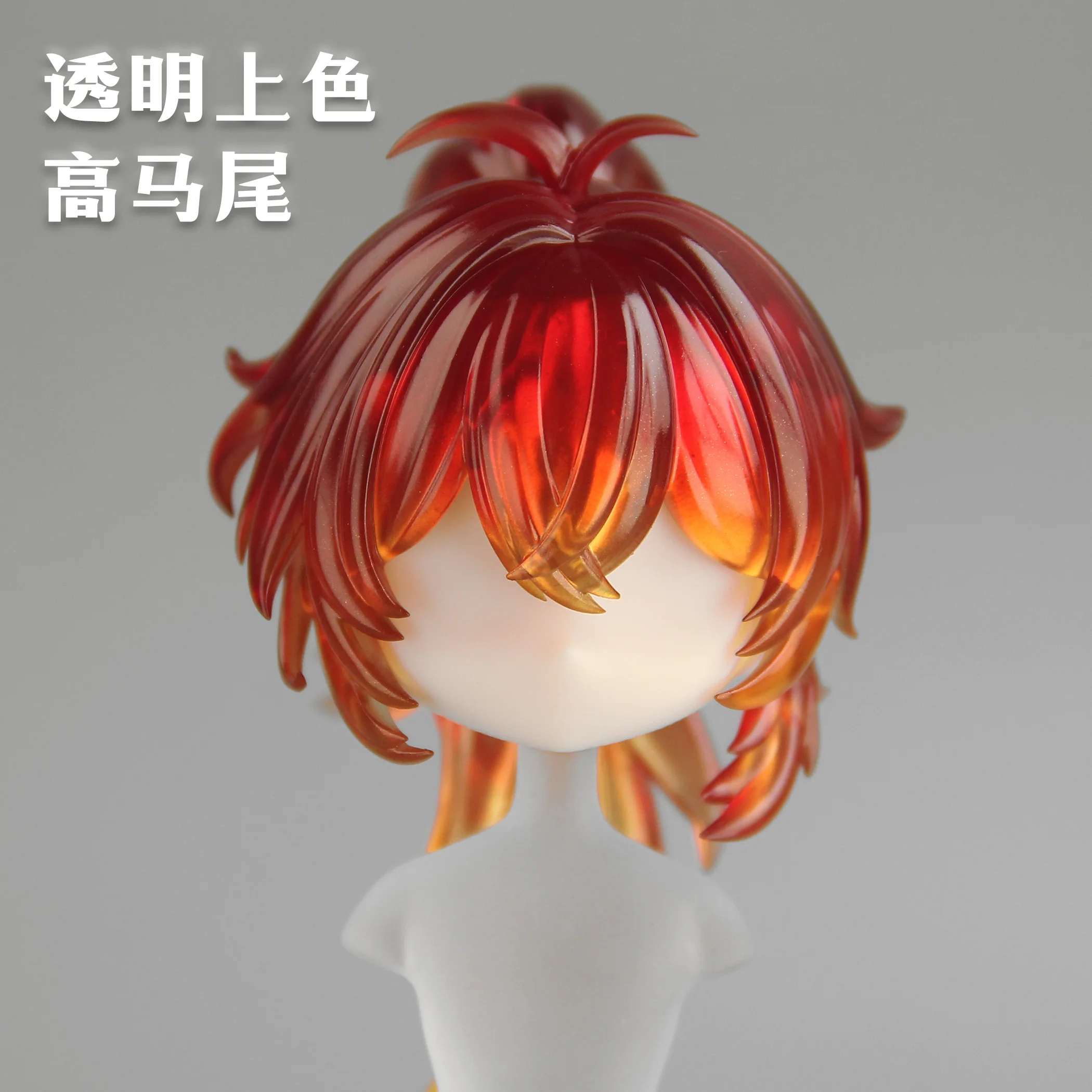 Genshin Impact Diluc fait à la main ob11 ob22 cgc cheveux coque de cheveux détachable perruque plaques frontales BJD poupée accessoires jeu Anime jouet enfants G