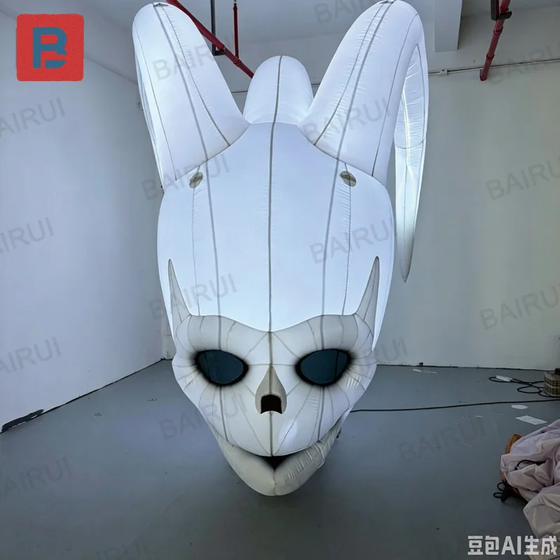 Inflatable skull, alien skull model, with LED lights, suitable for music festival, nightclub stage decoration and advertising