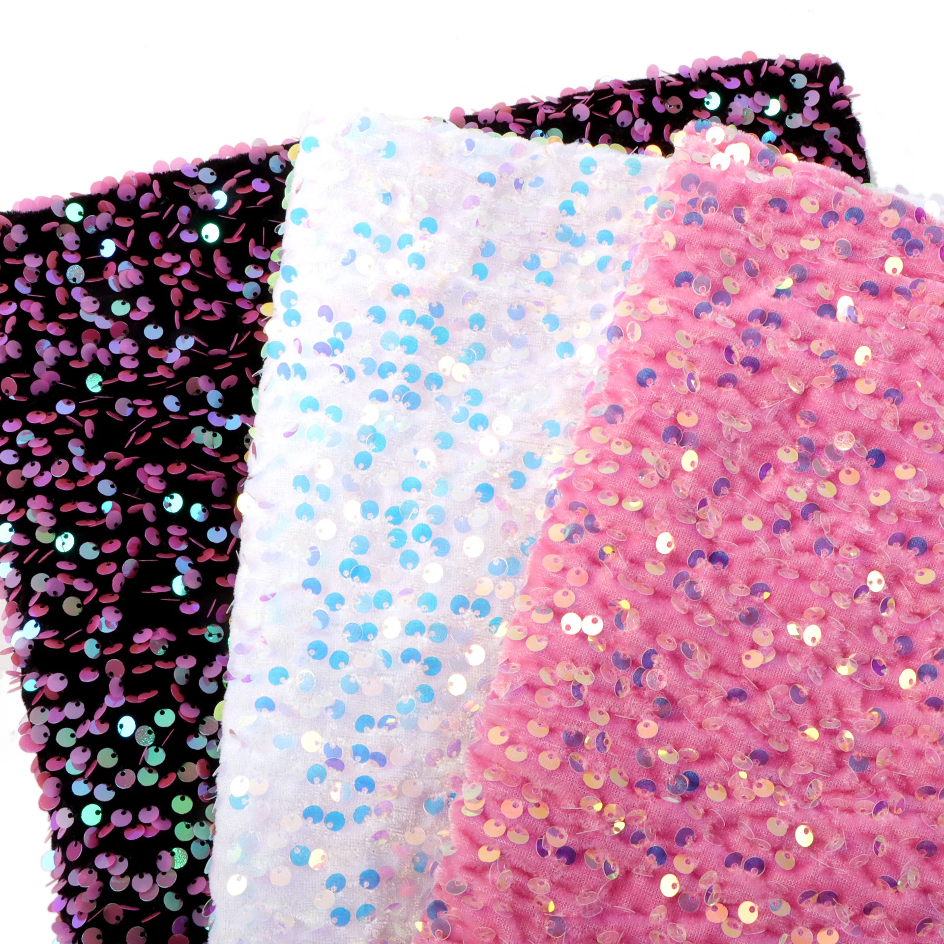 35 Color Big Circle Dense Sequin Fabric For Evening Dress Lace Material Glitter Tissus Elatic Thick Velvet Embroidered Fabric
