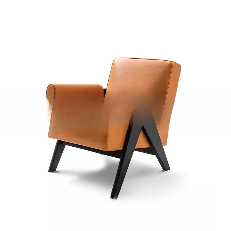 

Nordic simplicity, retro solid wood sofa, medieval balcony, single leisure chair