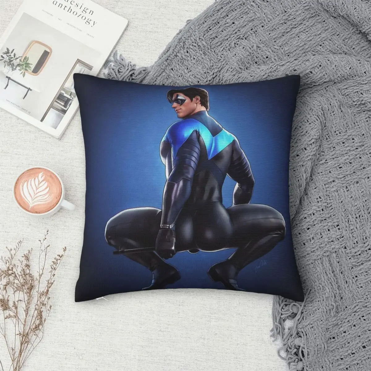 Nightwing Dick Grayson Pillowcase Polyester Linen Velvet Pattern Zip Decor Pillow Case Home Cushion Cover Wholesale view 4