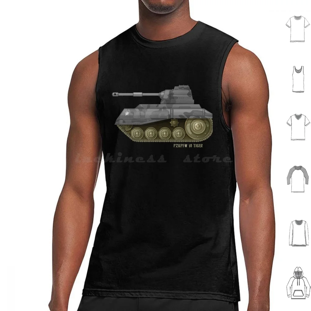 Tiger Tank Pzkpfw Vi Wwii Army Historic Vintage Tank Tops Vest Sleeveless Tiger Tank Heavy Tank Military Panzer