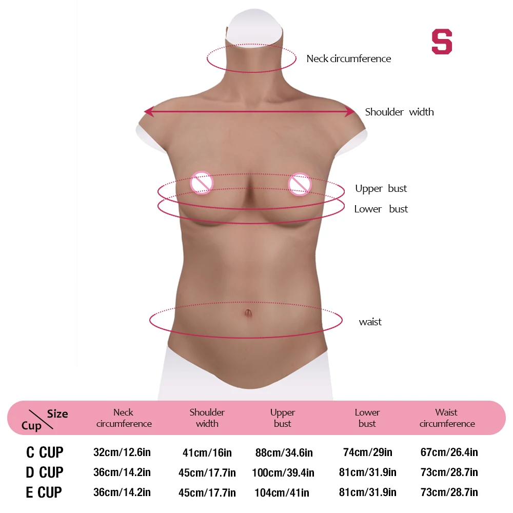 Silicone Fake Breast CDE Cup Chests Realistic Cosplay No-oil Artificial Boobs for Transgender Crossdressers Drag Queen Shemale