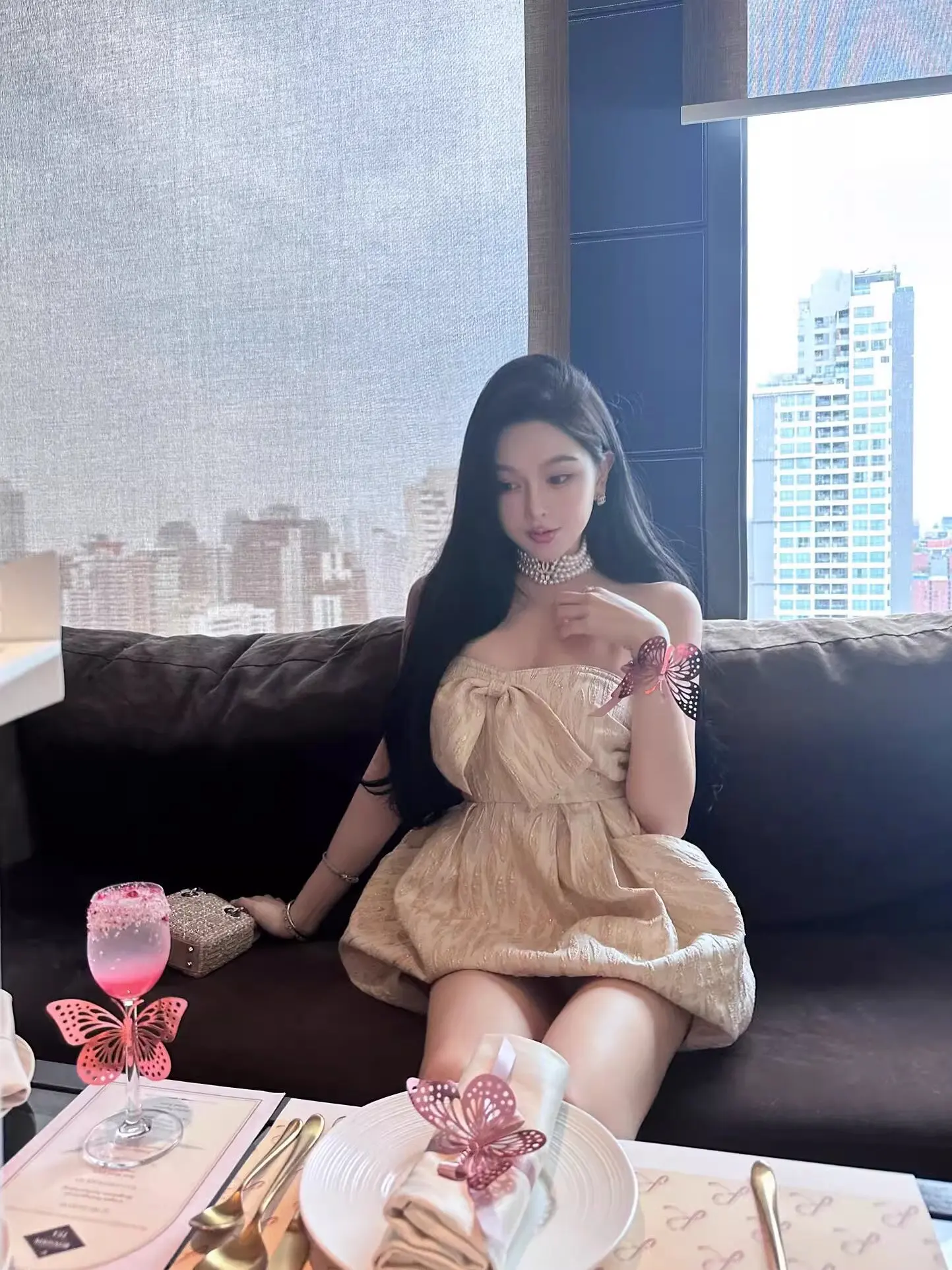 

Woppei Princ Sle A-Line Dr with Bow Tie Neline Floral Embroidery Slimming Waist High Waist Spring Summer Autumn Dr