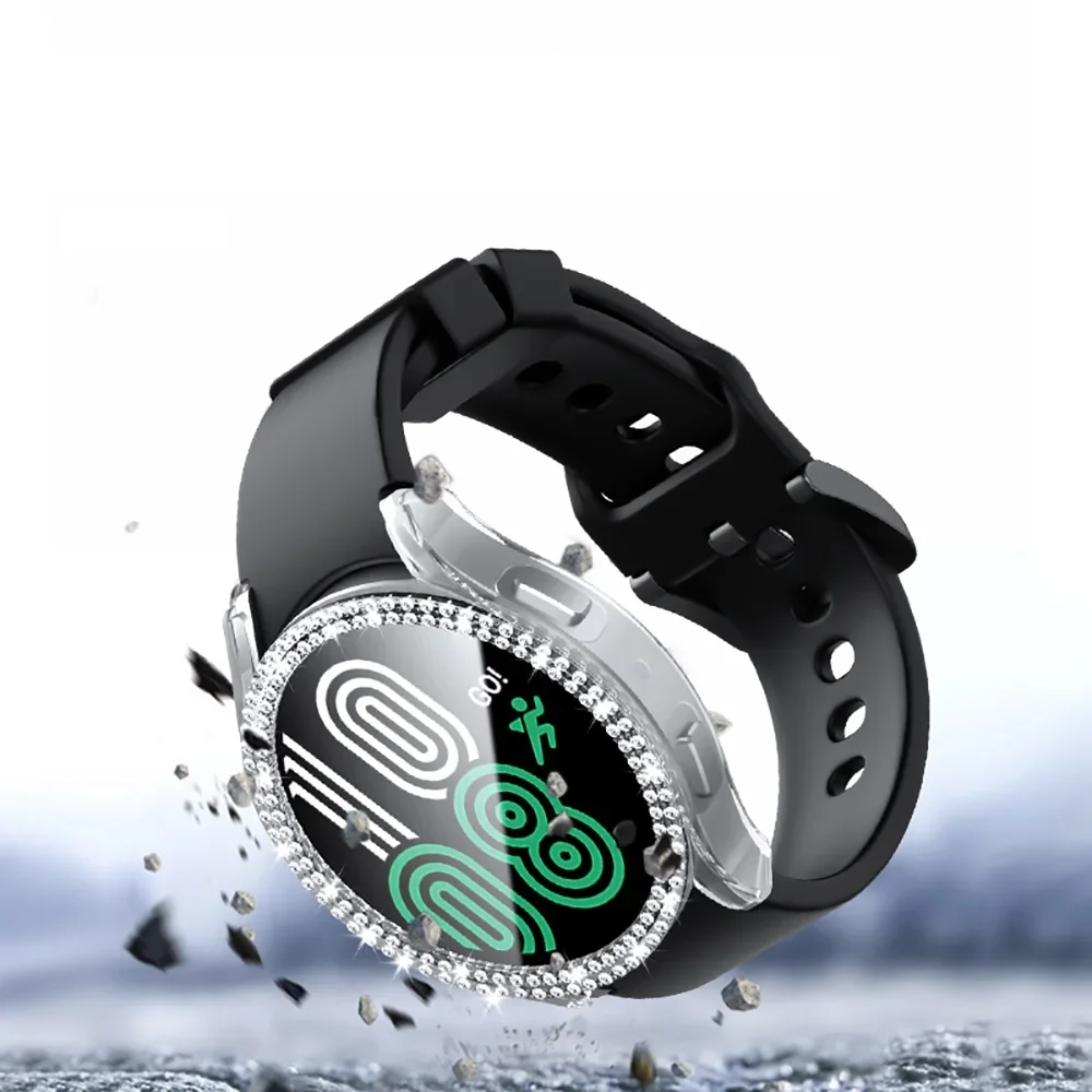 Double Diamond Case for Samsung Galaxy Watch 6 44mm 40mm PC Hollow Frame Protective Bumper for Galaxy Watch 6 40mm Accessories