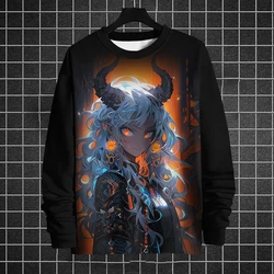3D Printed Anime Characters Long Sleeve T-Shirts For Men Autumn Fashion Men's O-Neck Sportwear Oversized  Pullover Mens clothing