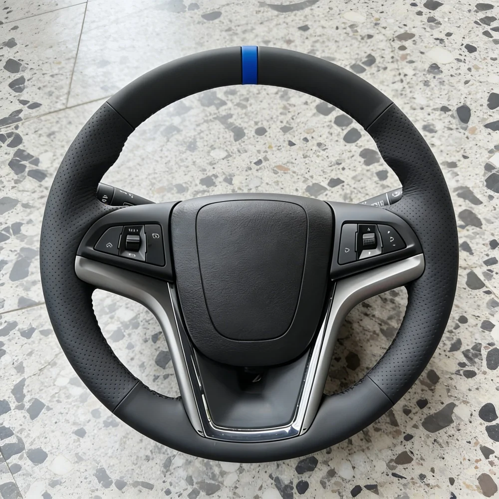 Car Accessories Hand Stitched Perforated Microfiber Leather Steering Wheel Cover For Chevrolet Malibu Crekor Cruze Camaro