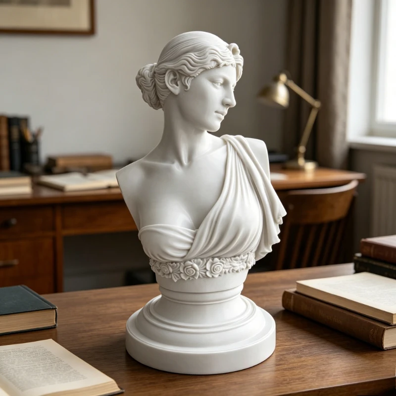 3D Embossed Greek Female Bust, Vintage French Minimalist Decor, Desk Statue, Housewarming Gift, INS Photo Prop