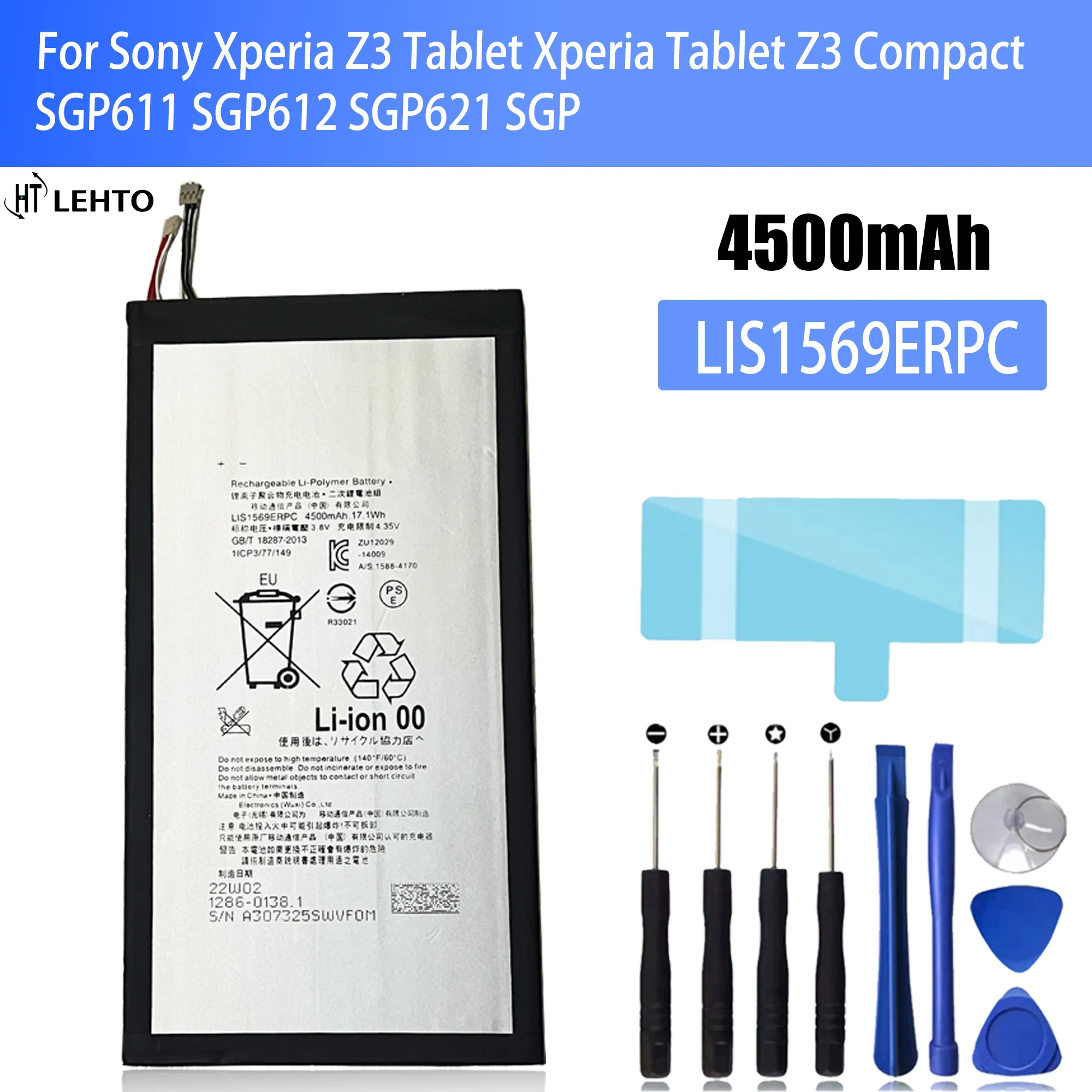 Capacity Replacement LIS1569ERPC Battery  FOR Sony Xperia Z3 Tablet  Xperia Tablet Z3 Compact  SGP611 SGP612 SGP621 SG